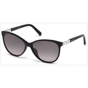 Authentic Swarovski Cat Eye Sunglasses Women SW123-H 01B 58 Black frame